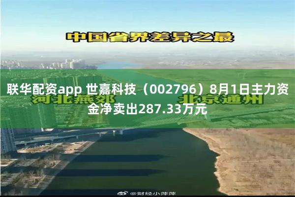 联华配资app 世嘉科技（002796）8月1日主力资金净卖出287.33万元