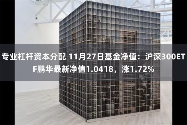 专业杠杆资本分配 11月27日基金净值：沪深300ETF鹏华最新净值1.0418，涨1.72%