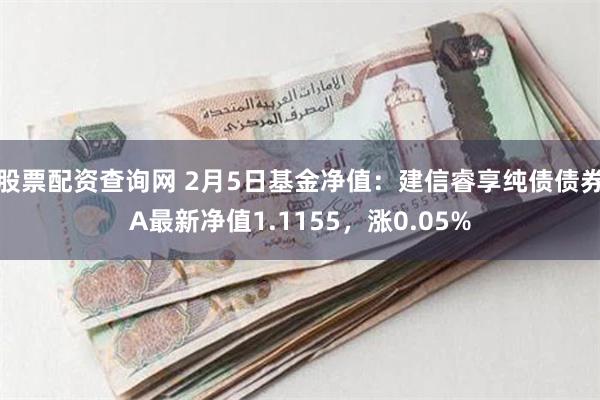 股票配资查询网 2月5日基金净值：建信睿享纯债债券A最新净值1.1155，涨0.05%